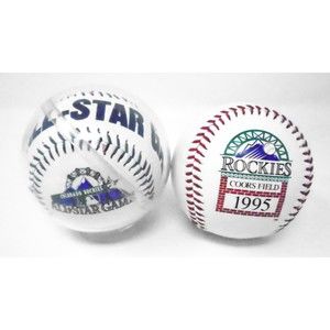 2 Unused Colorado Rockies Baseballs Coors Field 95' & All-Star Game 98' Fotoball
